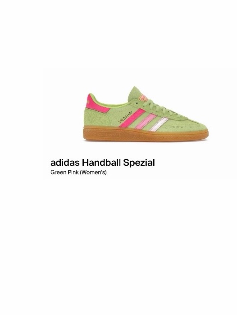 adidas Handball Spezial Light Green and Pink Suede Sneakers